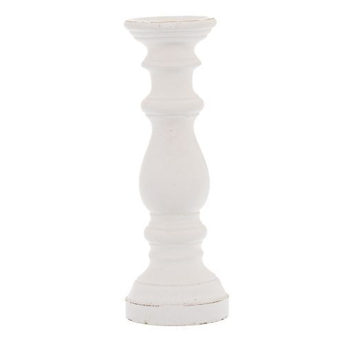 Corno White Ceramic Column Candle Holder - 38cm x 14cm