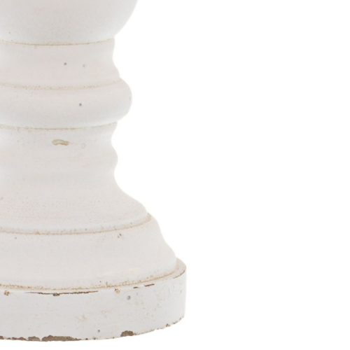 Corno White Ceramic Column Candle Holder - 38cm x 14cm