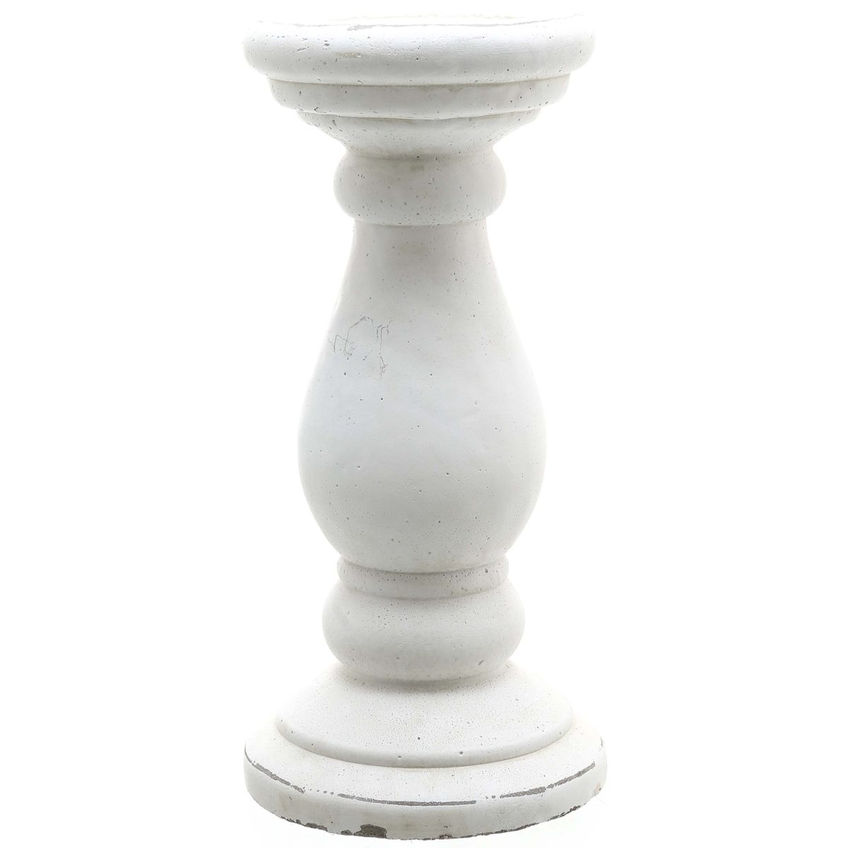 Corno White Ceramic Candle Holder, Large - 38cm x 18cm