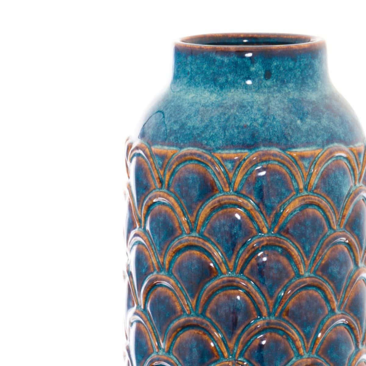 Astorga Scalloped Vase, Indigo (34cm x 17cm)