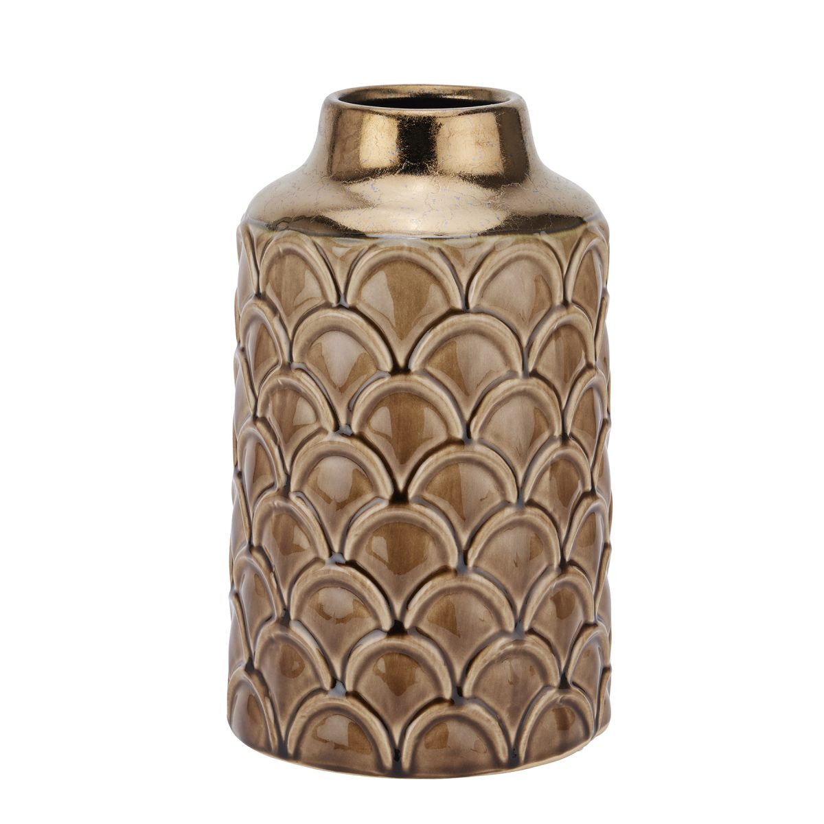 Astorga Scalloped Vase, Caramel (28cm x 17cm)