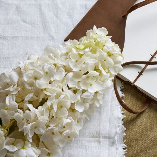 Artificial White Spear Hydrangea - 88cm x 15cm