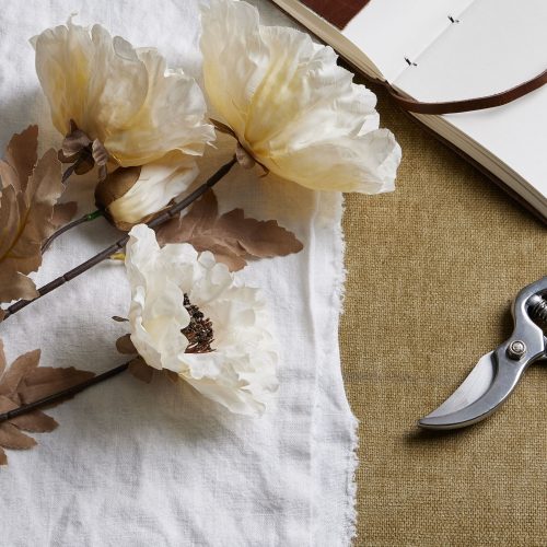 Artificial Poppy Stem, White - 105cm