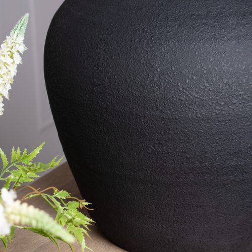 Cortona Texture Vase, Black (38cm x 39cm)