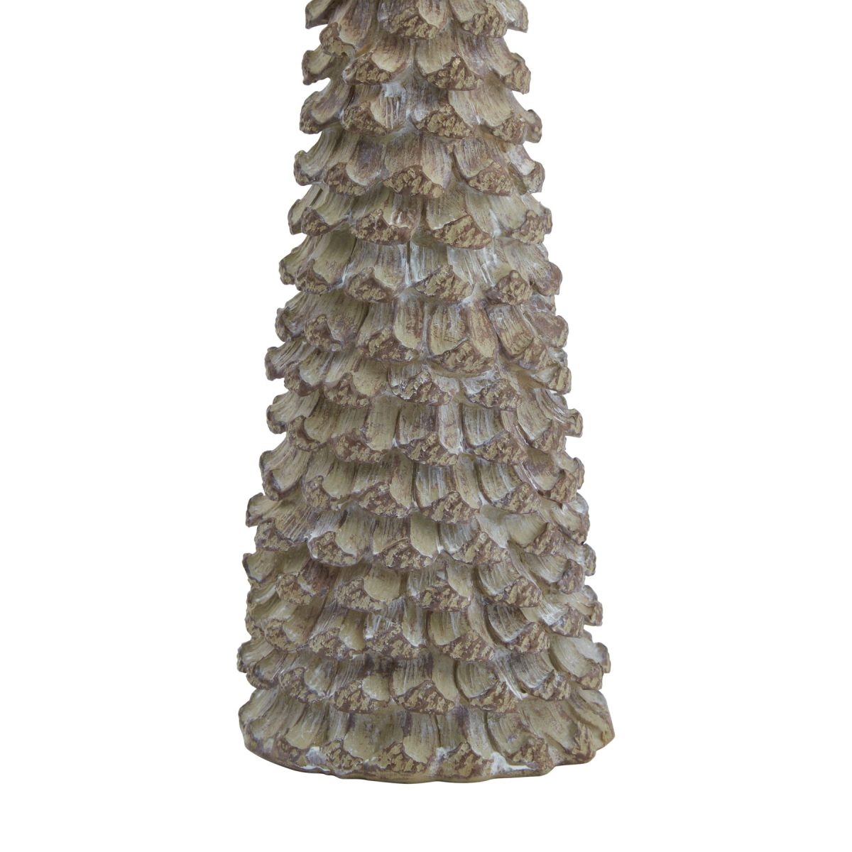 Medium Beige Cedar Tree With Star - 8cm x 8cm x 26cm
