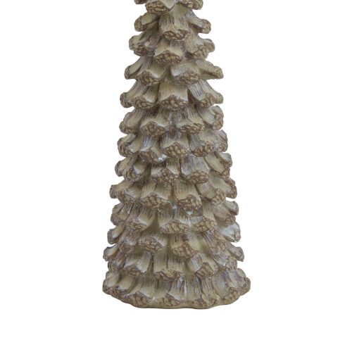 Small Beige Cedar Tree With Star - 6cm x 6cm x 17cm