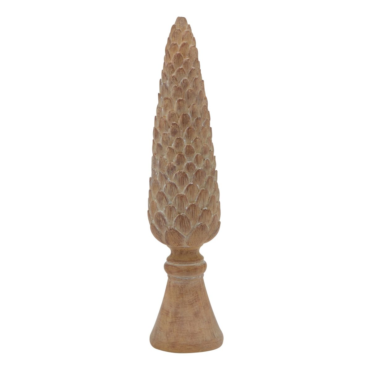 Large Pinecone Sculpture On Base - 8cm x 8cm x 36cm