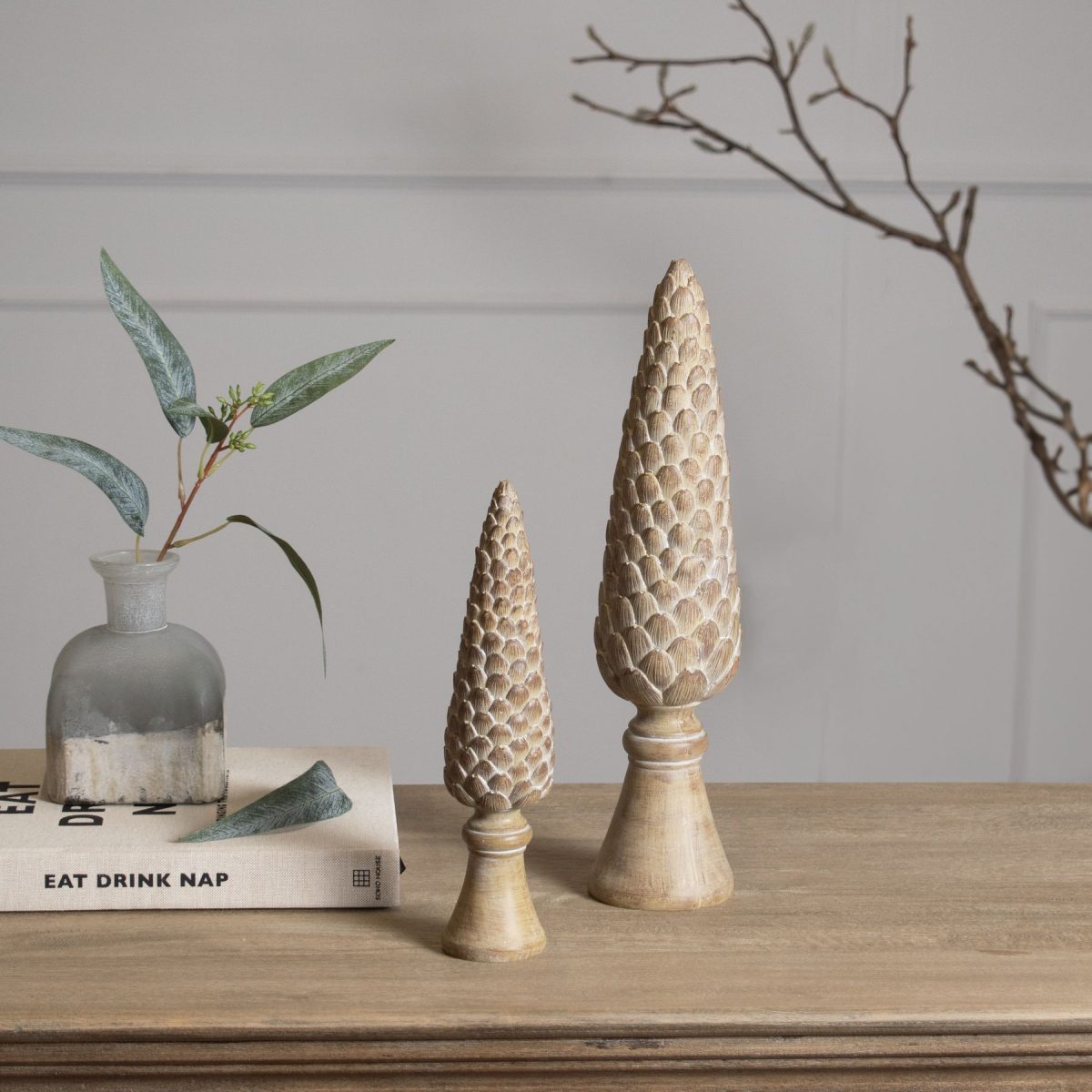 Medium Pinecone Sculpture On Base - 6cm x 6cm x 26cm