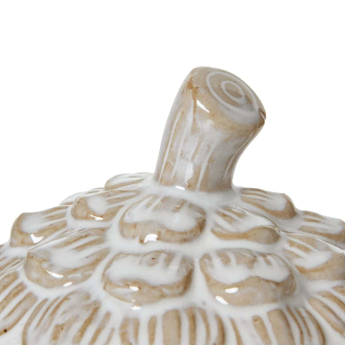 Medium Ceramic Pine Cone Trinket Dish With Lid - 10cm x 10cm x 12cm