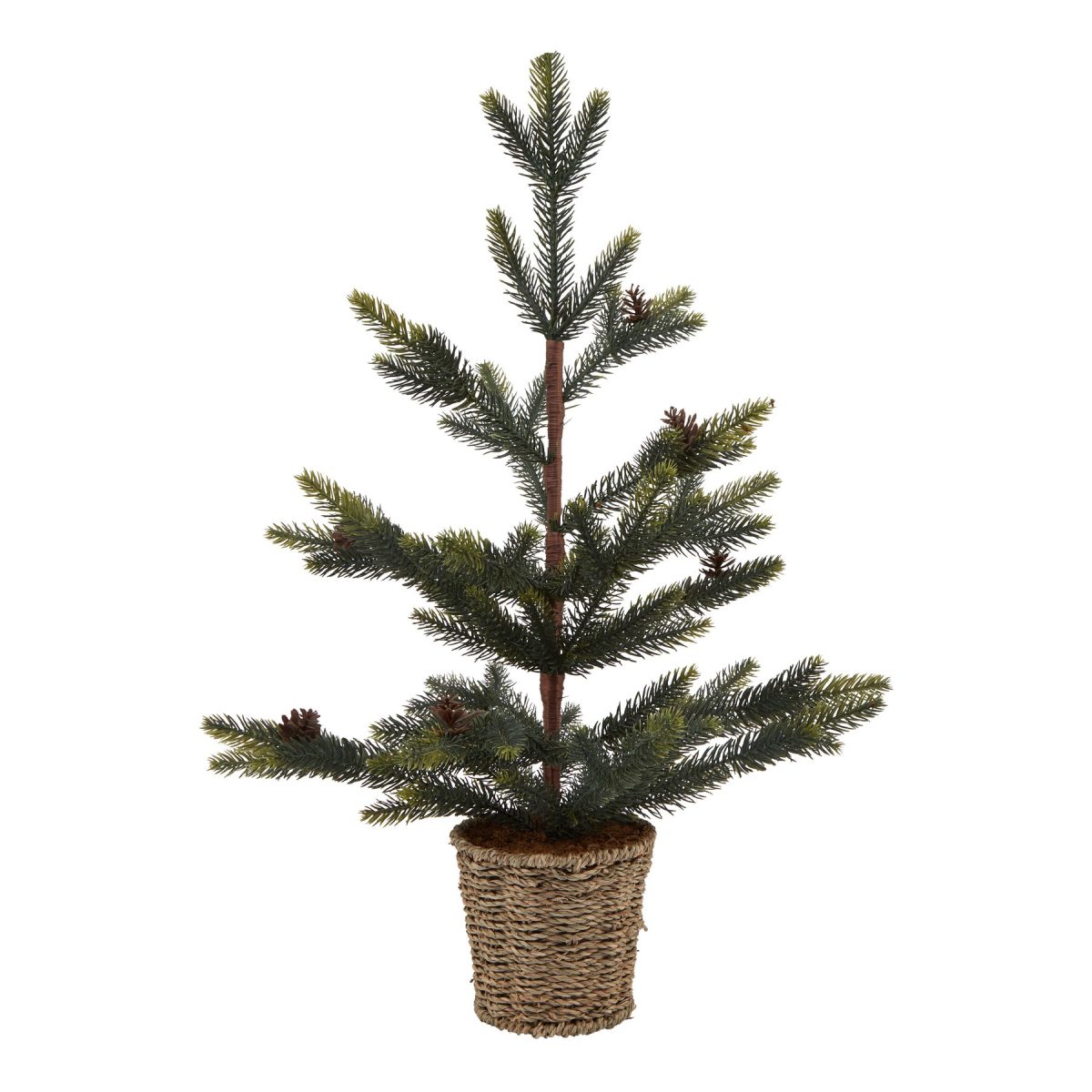 Medium Spruce Tree With Wicker Basket - 30cm x 30cm x 61cm
