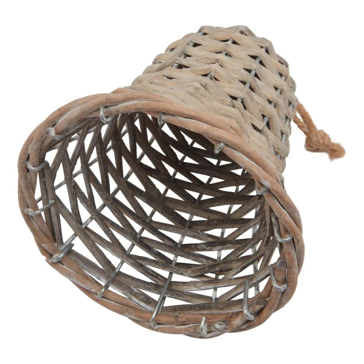Medium Wicker Bell Decoration - 7cm x 7cm x 12cm