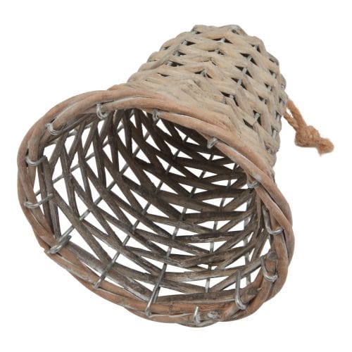 Medium Wicker Bell Decoration - 7cm x 7cm x 12cm