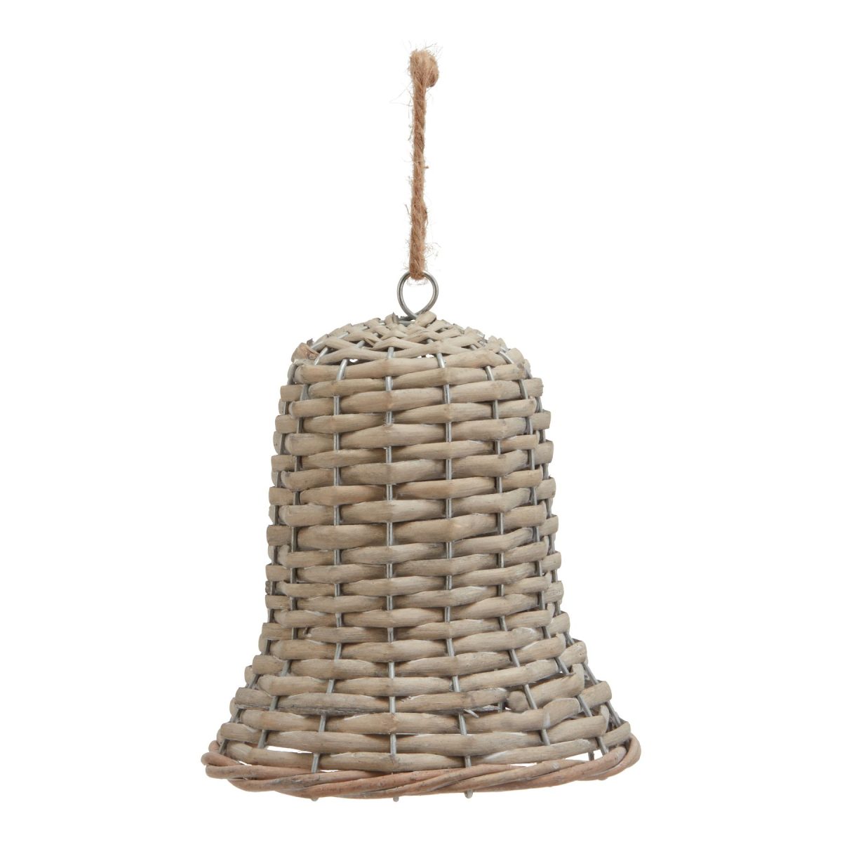 Large Wicker Bell Decoration - 8cm x 8cm x 15cm