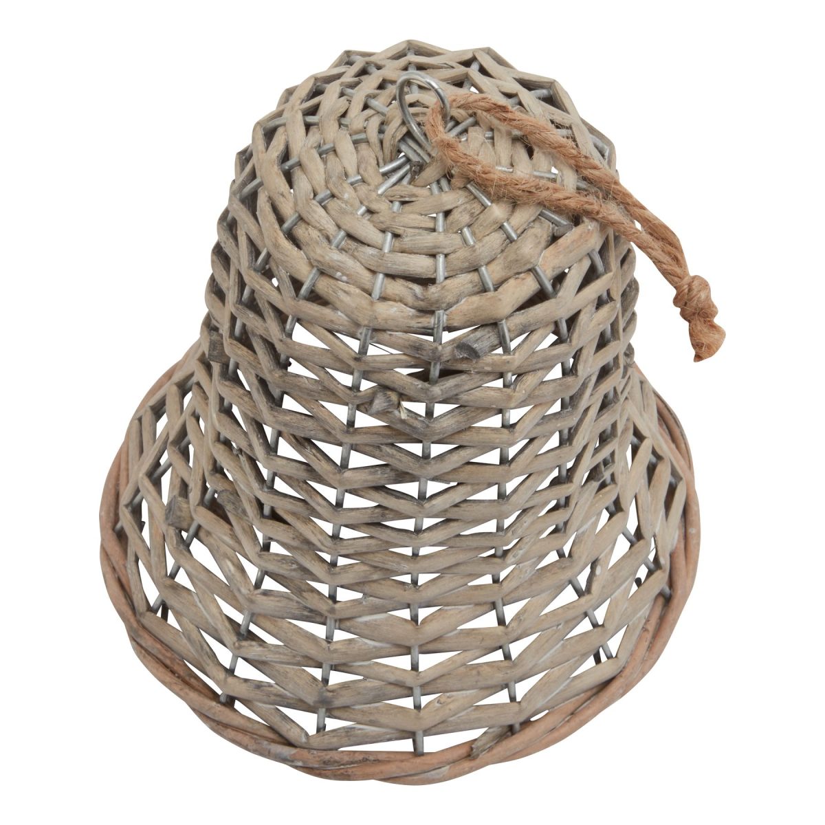 Large Wicker Bell Decoration - 8cm x 8cm x 15cm