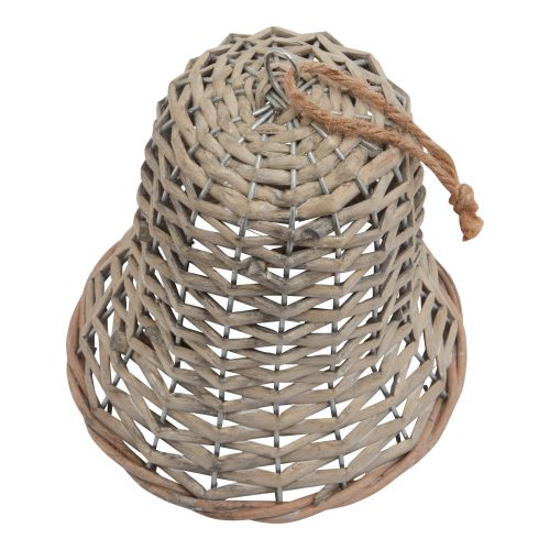 Large Wicker Bell Decoration - 8cm x 8cm x 15cm
