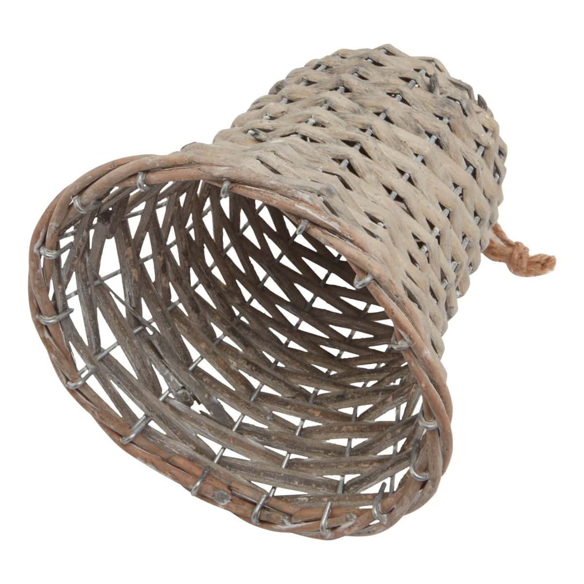Large Wicker Bell Decoration - 8cm x 8cm x 15cm