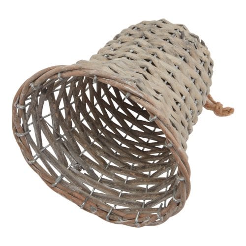 Large Wicker Bell Decoration - 8cm x 8cm x 15cm