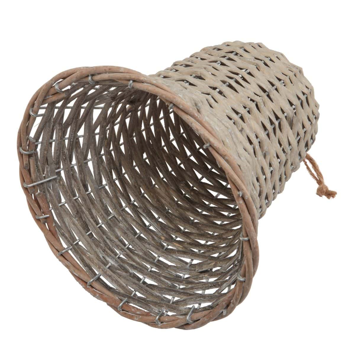 Extra Large Wicker Bell Decoration - 12cm x 12cm x 20cm