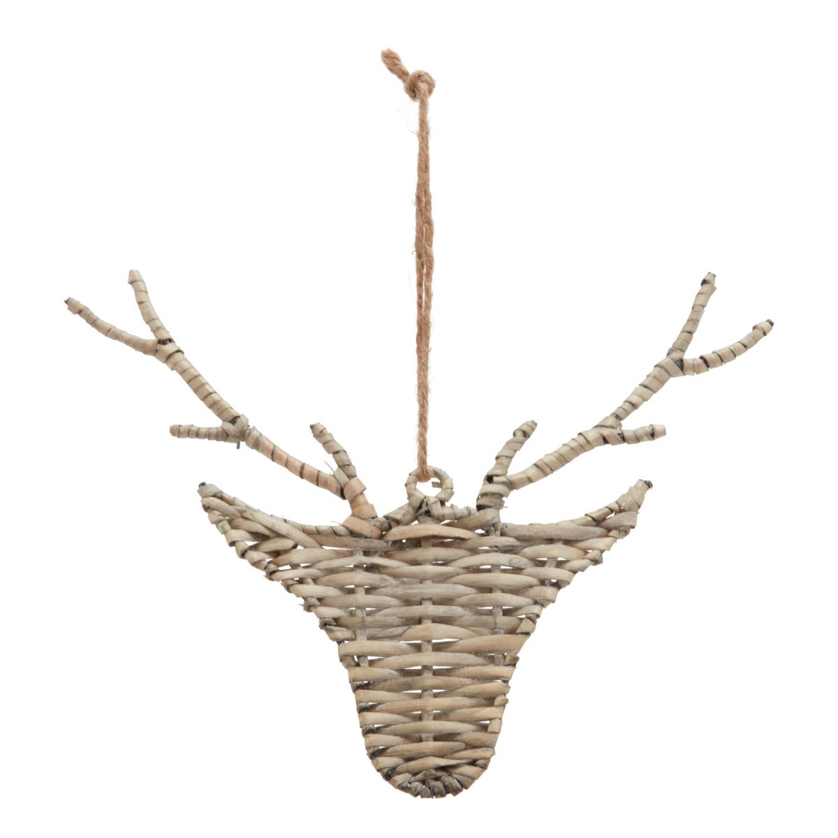 Wicker Hanging Reindeer - 12cm x 19cm x 14cm