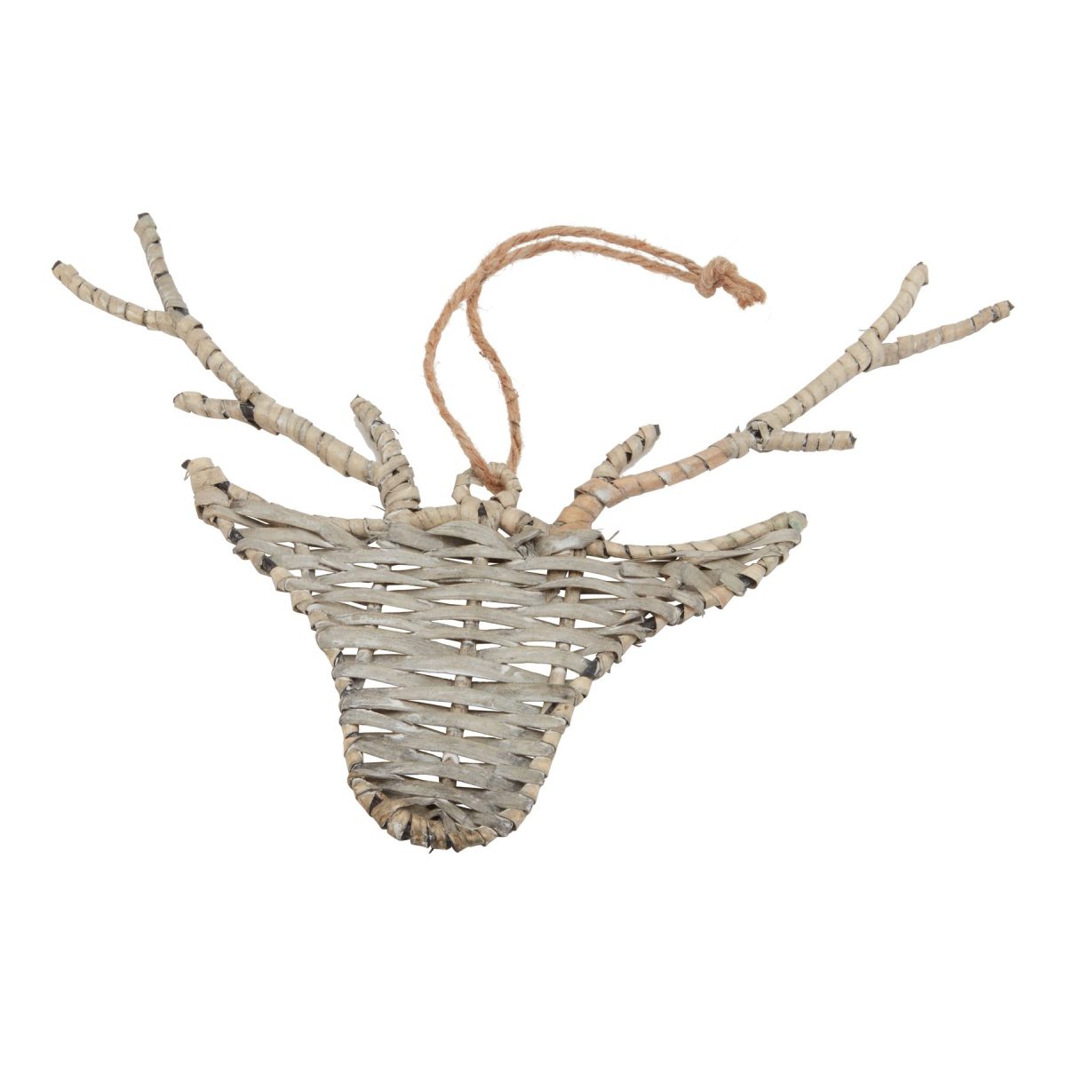 Wicker Hanging Reindeer - 12cm x 19cm x 14cm