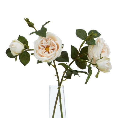 Ava's Garden Collection Artificial Charity Rose, Palest Blush - 58cm