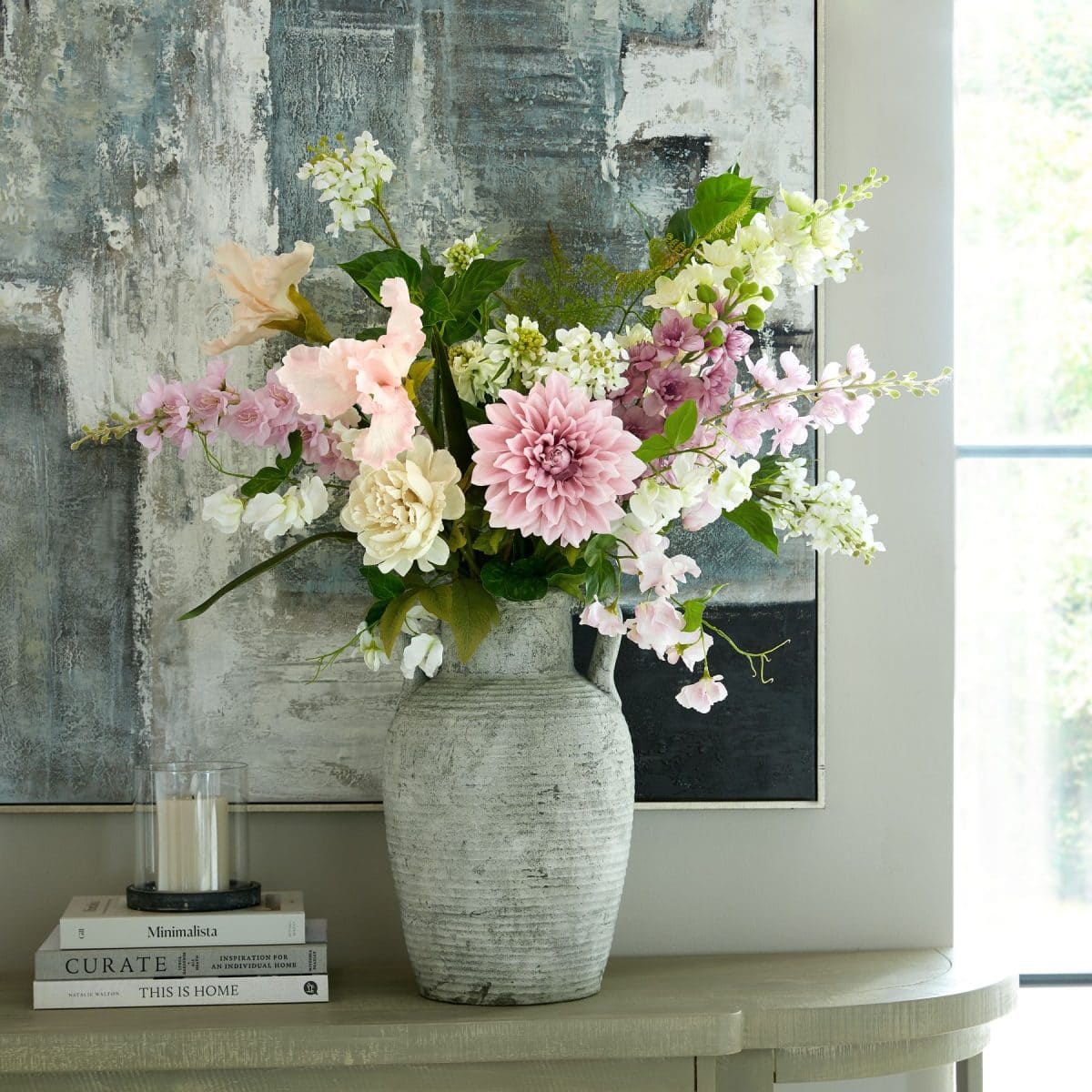Ava's Garden Collection Artificial Peony, White - 52cm
