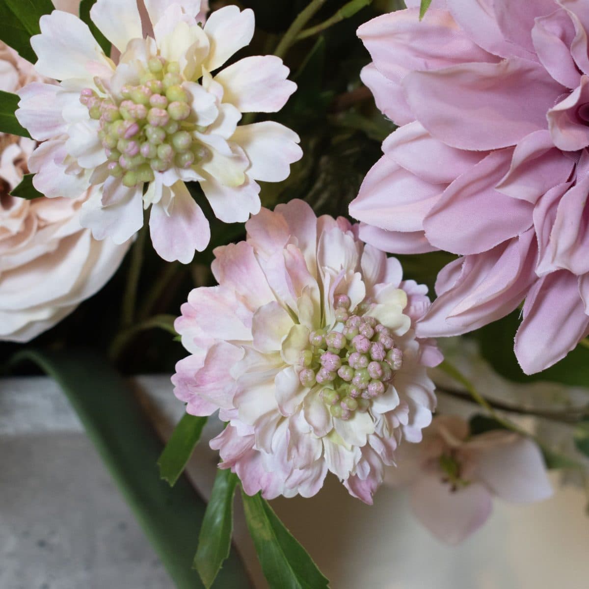 Ava's Garden Collection Artificial Scabious Stem, Pale Pink - 65cm x 21cm