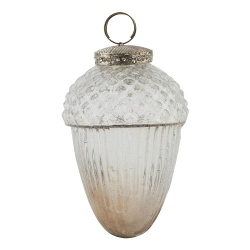 Coffee Large Acorn Bauble - 7cm x 7cm x 10cm