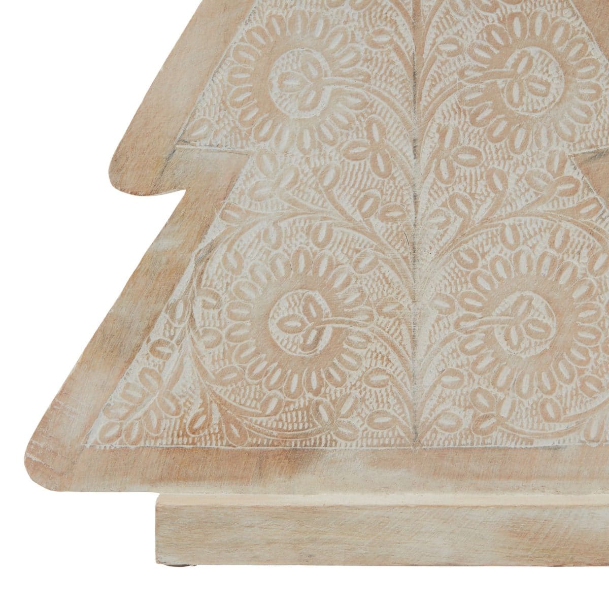 White Wash Wooden Large Patterned Decorative Tree - 6cm x 32cm x 43cm