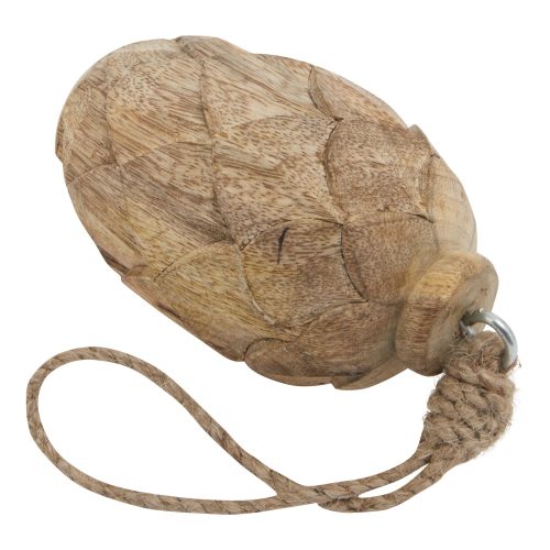 Natural Small Wooden Pine Cone Bauble - 6cm x 6cm x 8cm
