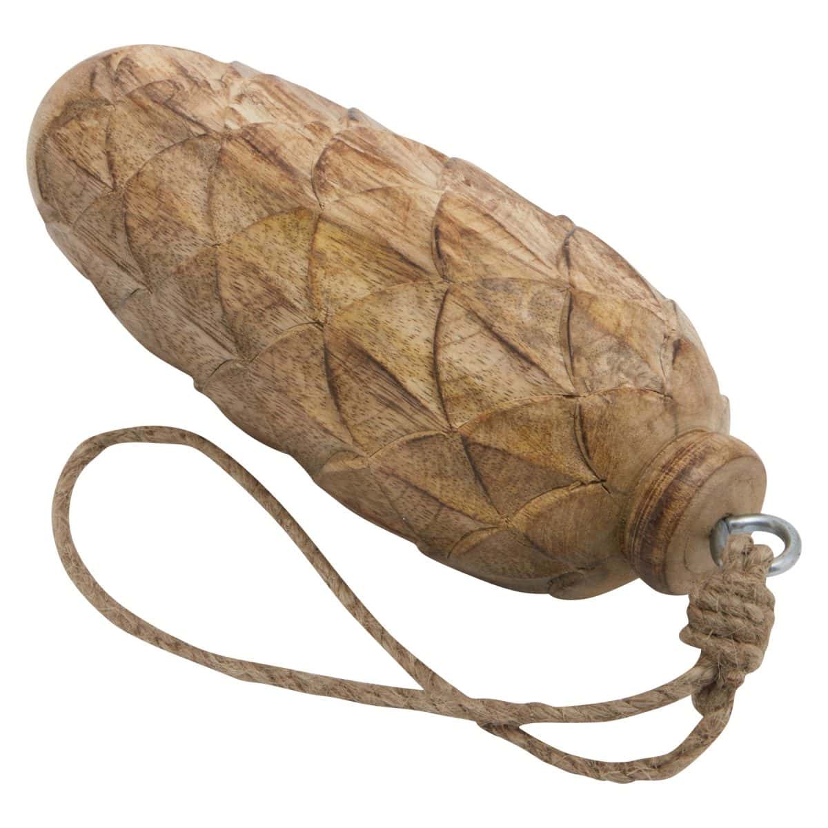 Natural Large Wooden Pine Cone Bauble - 6cm x 6cm x 12cm
