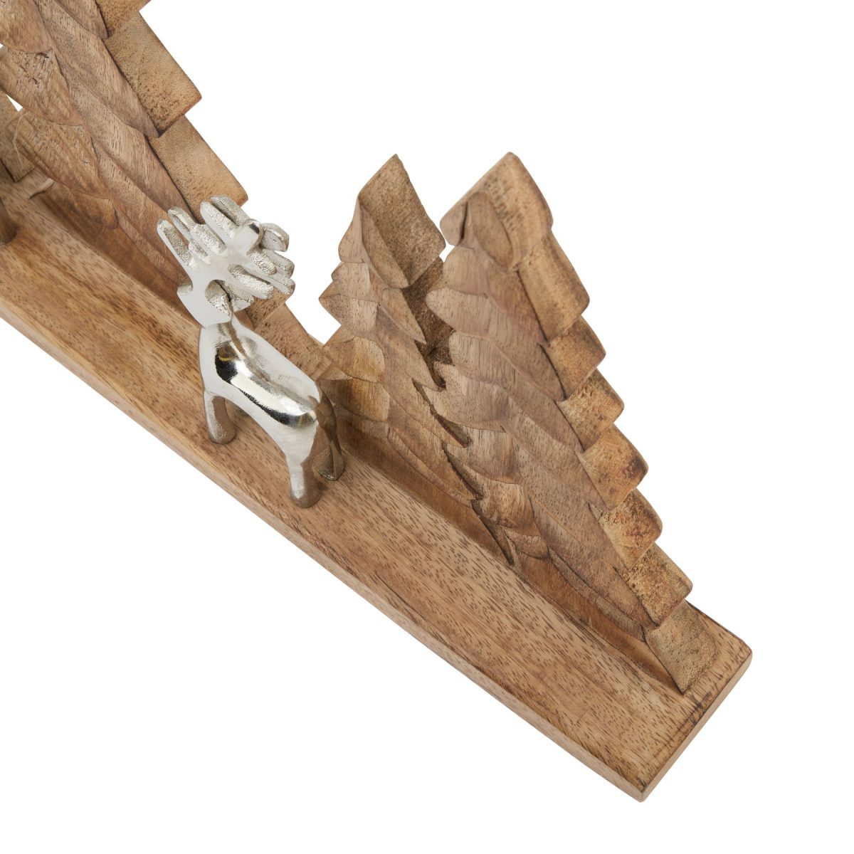 Wood And Metal Tree And Reindeer Decoration - 6cm x 27cm x 52cm
