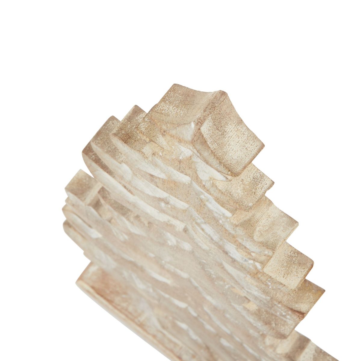 White Wash Wooden Large Tiered Tree Decoration - 6cm x 27cm x 50cm