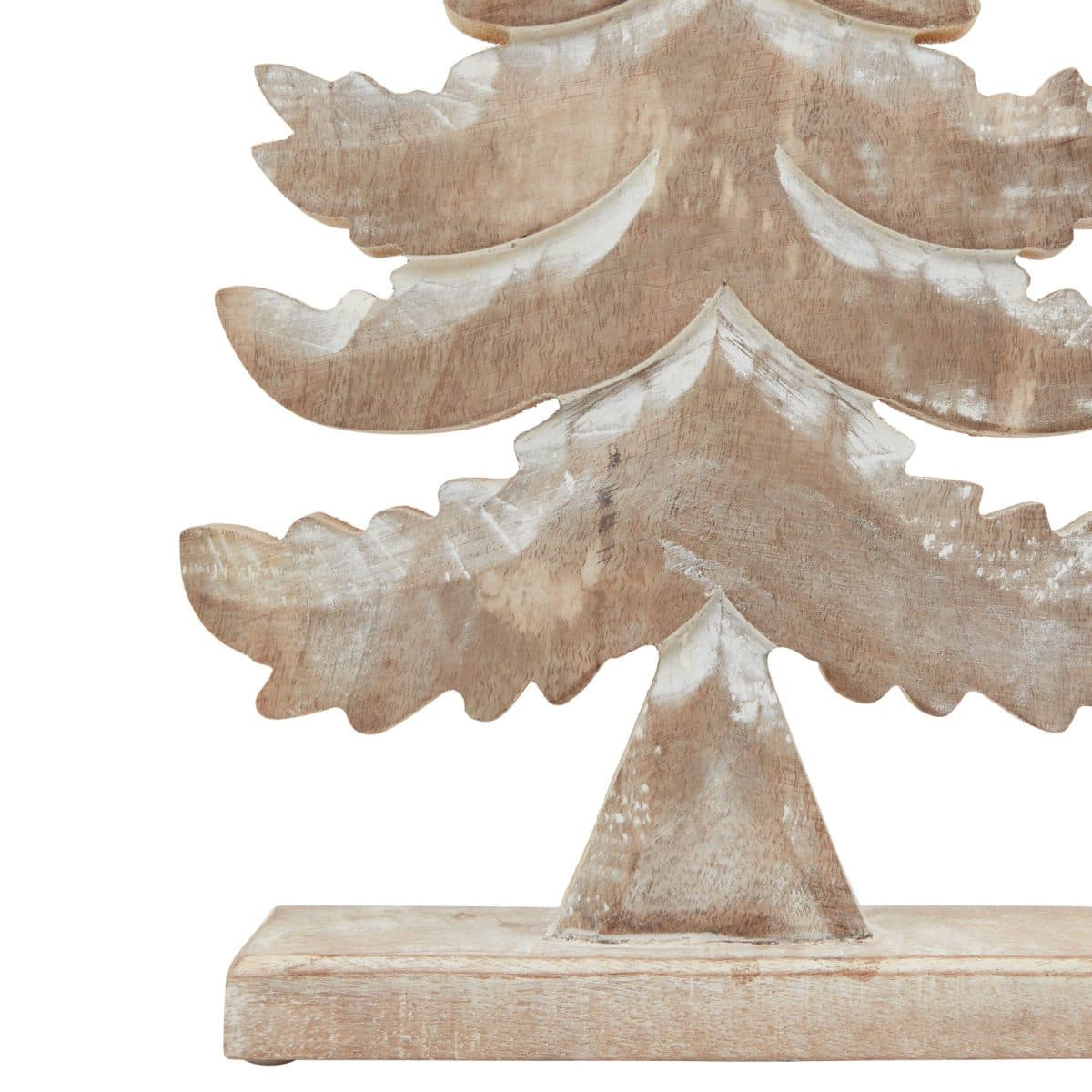 White Wash Wooden Large Tiered Tree Decoration - 6cm x 27cm x 50cm