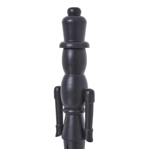 Minimalist Black Wooden Nutcracker Decoration - 10cm x 12cm x 50cm