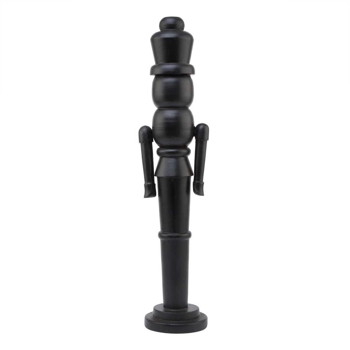 Minimalist Black Wooden Large Nutcracker Decoration - 12cm x 14cm x 60cm