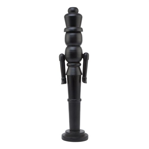 Minimalist Black Wooden Large Nutcracker Decoration - 12cm x 14cm x 60cm