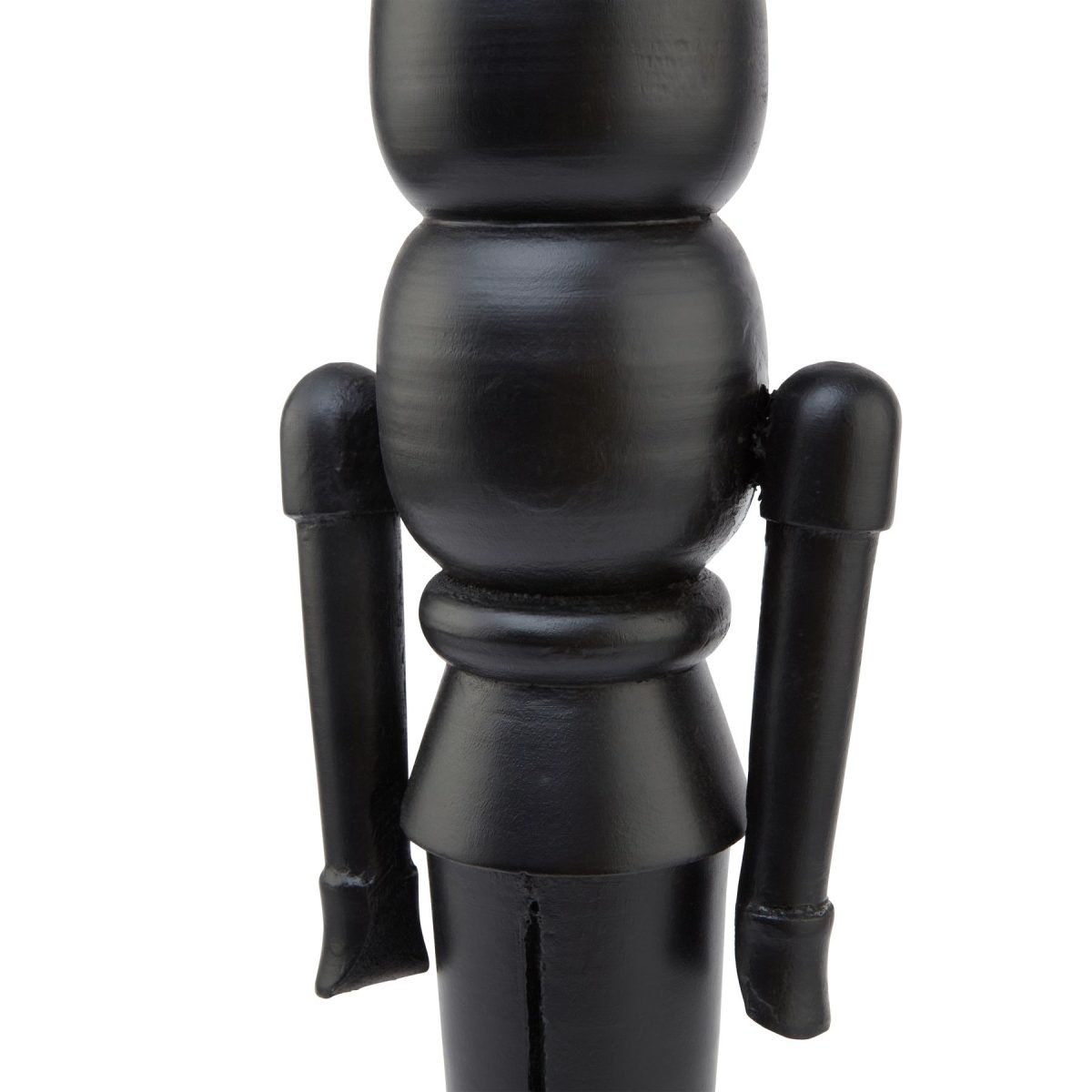 Minimalist Black Wooden Large Nutcracker Decoration - 12cm x 14cm x 60cm