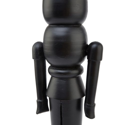 Minimalist Black Wooden Large Nutcracker Decoration - 12cm x 14cm x 60cm