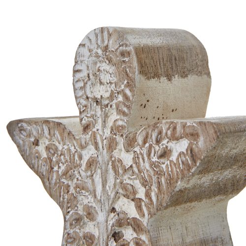 White Wash Patterned Angel Decoration - 4cm x 9cm x 10cm