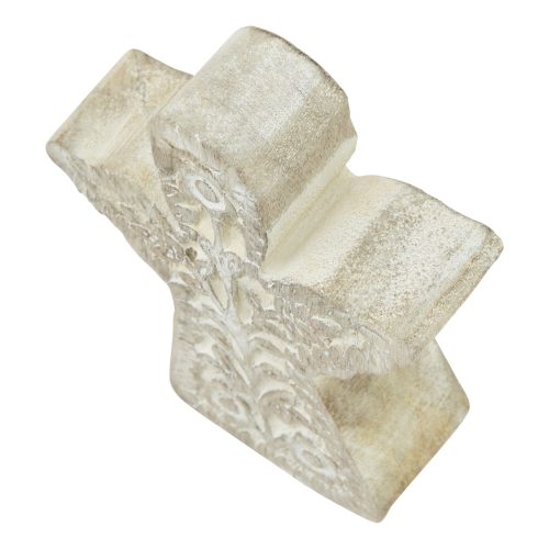 White Wash Patterned Large Angel Decoration - 12cm x 4cm x 15cm