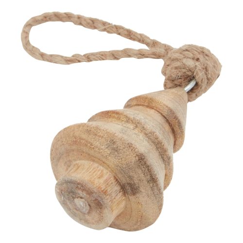 Natural Hand Turned Wooden Tree Bauble - 4cm x 4cm x 6cm