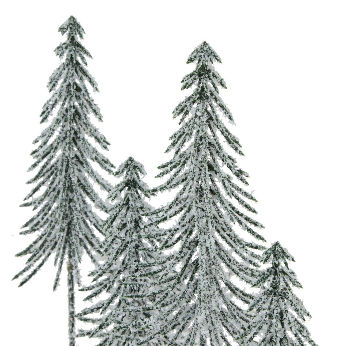 Small Snowy Spindle Tree Quad In Wood Log - 18cm x 25cm