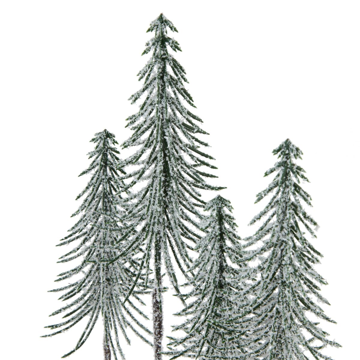 Medium Snowy Spindle Tree Quad In Wood Log - 20cm x 35cm