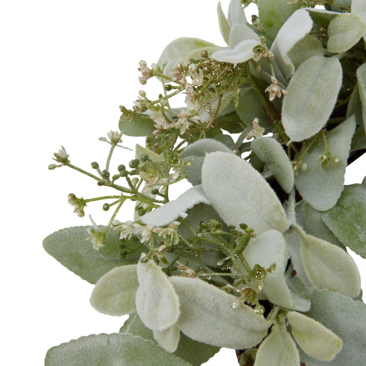 Winter Wreath With Lambs Ear And Wax Flower - 23cm x 45cm x 45cm