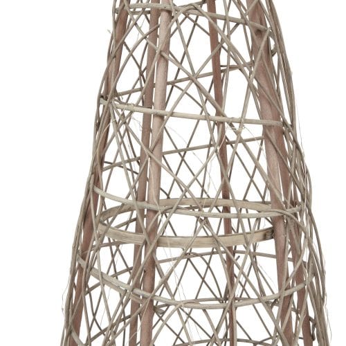 LED Wicker Christmas Tree With Star - 36cm x 36cm x 115cm