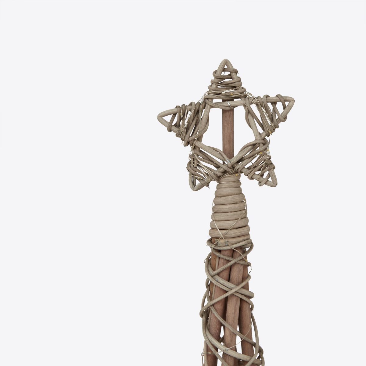 Small LED Wicker Christmas Tree With Star - 30cm x 30cm x 100cm