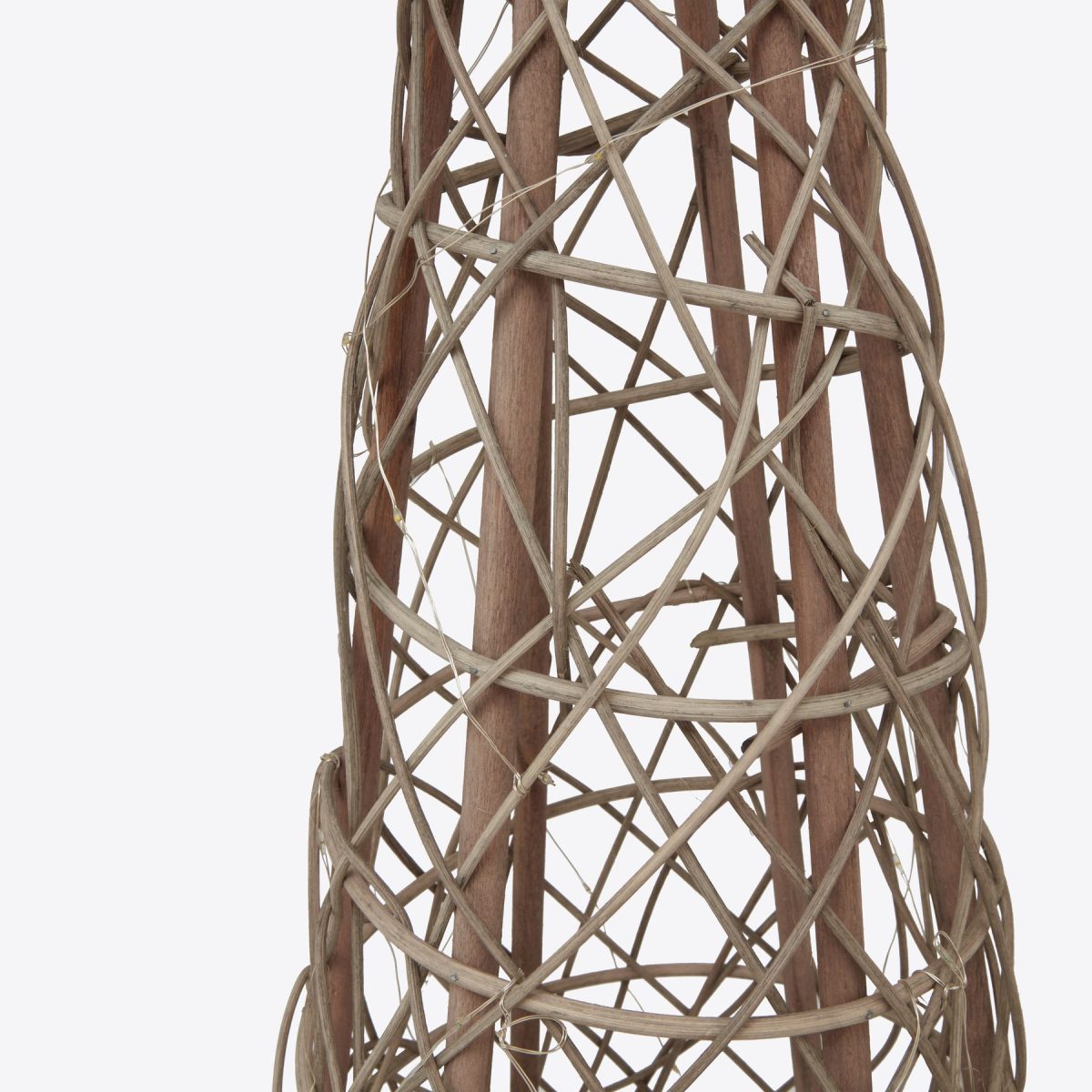 Small LED Wicker Christmas Tree With Star - 30cm x 30cm x 100cm