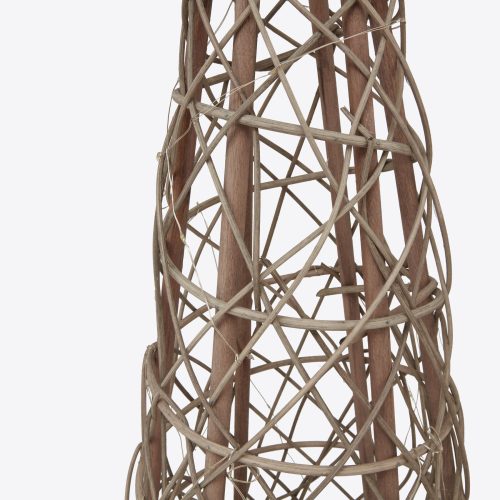 Small LED Wicker Christmas Tree With Star - 30cm x 30cm x 100cm