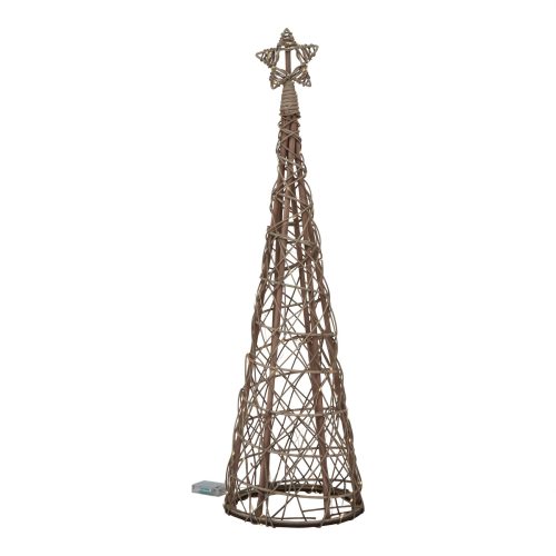 Small LED Wicker Christmas Tree With Star - 30cm x 30cm x 100cm